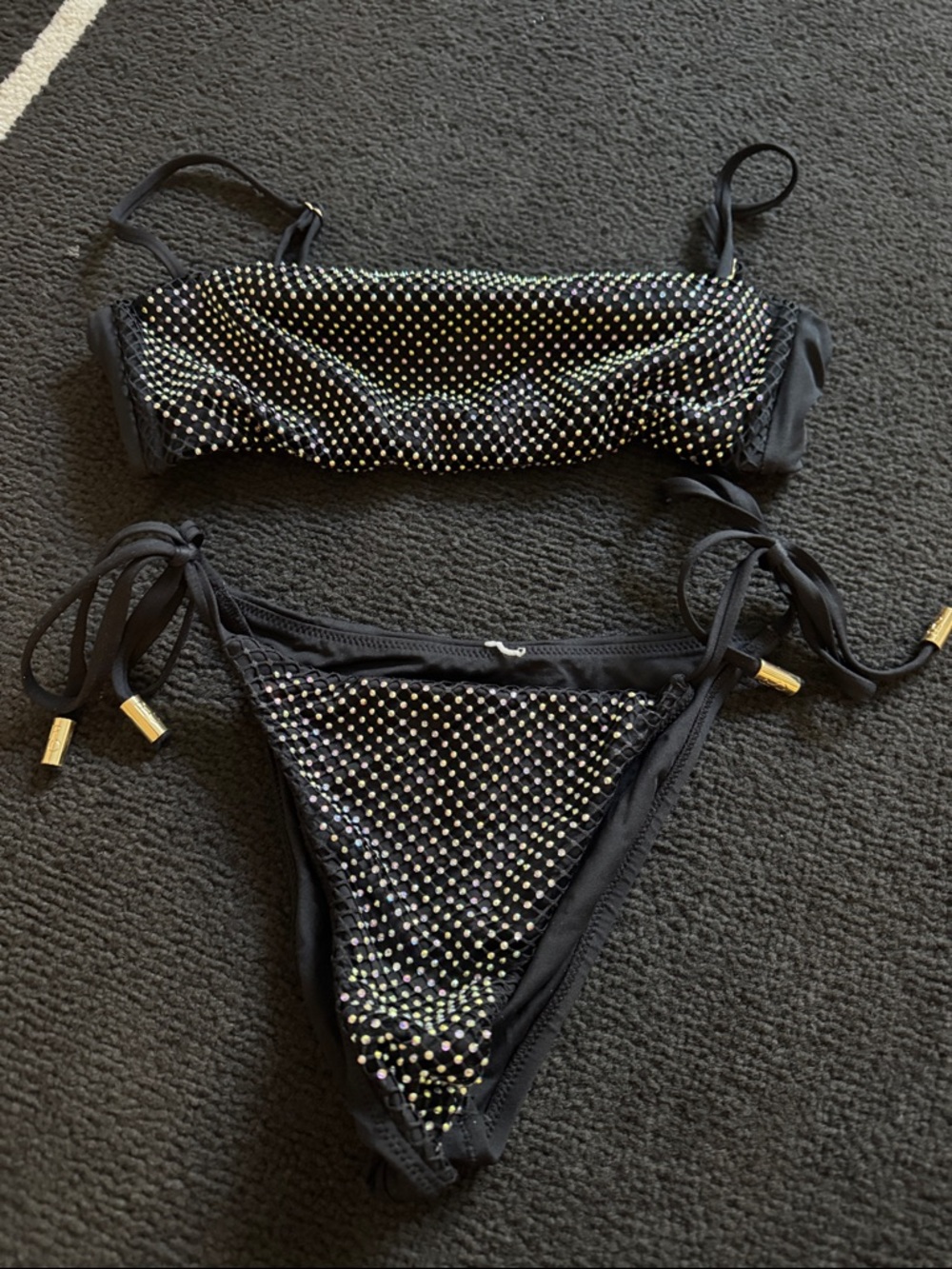 Red Carter Water Everywhere rhinestone bikini